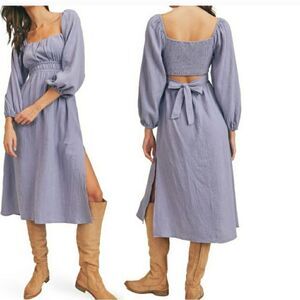 NWOT LUSH square neck midi dress in size S